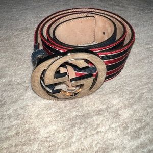 🔥Authentic GUCCI stripe leather belt🔥